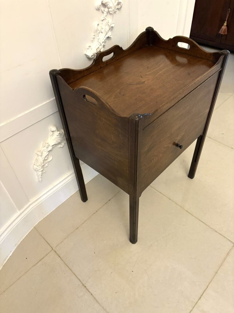 Unusual Antique 18th Century George III Quality Mahogany Bedside Cabinet - Image 5